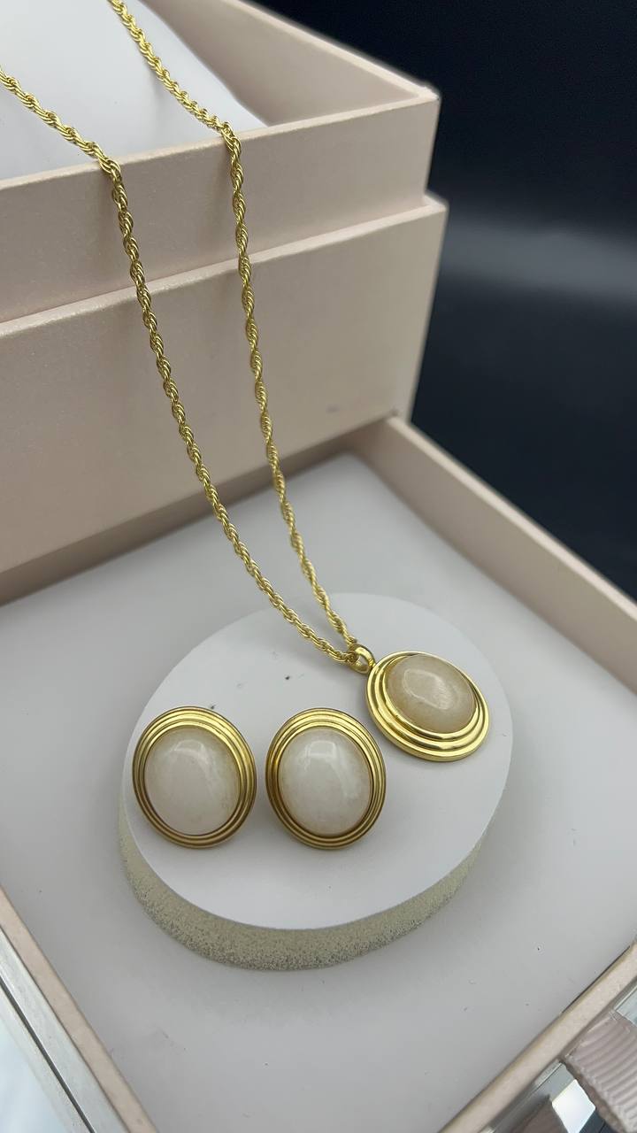 Parure Collier & Boucles d’Oreilles Style Victoria – Bijoux Femme Algérie